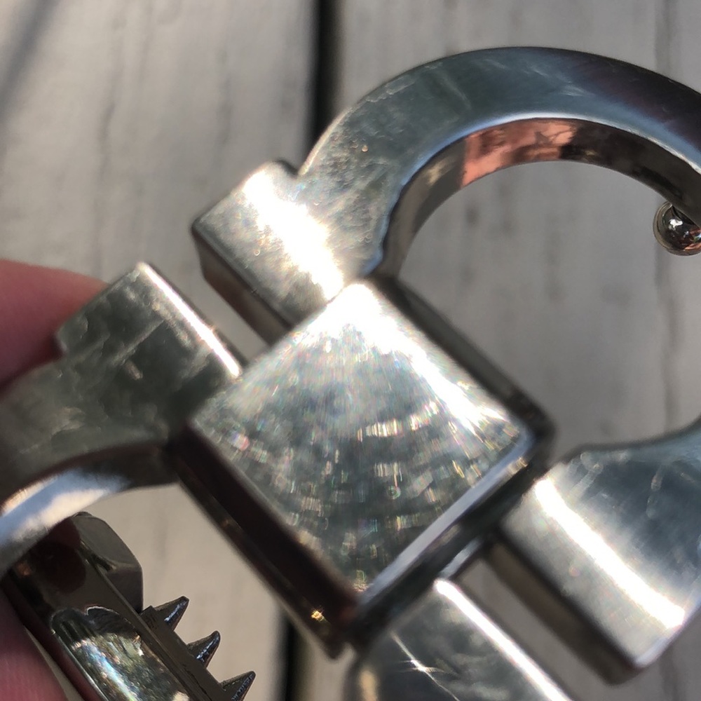 Brushed Silver Tone Solid And Heavy Designer Styl… - image 6